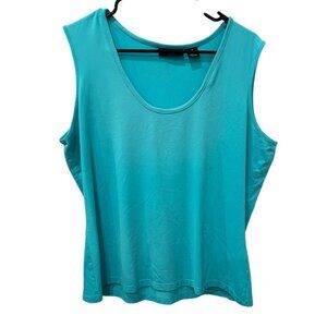 Bay Studio Plus Womens Teal Sleeveless Stretch Tank Top Sz 1X